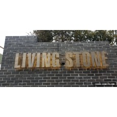 [연희동 간판] LIVING STONE 신주 발색 브론즈 후광 채널